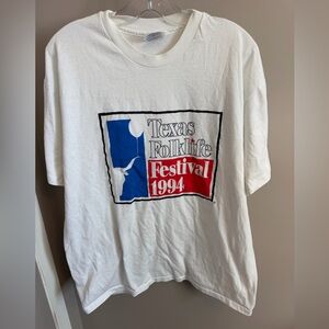 Hanes Heavyweight Texas Folklife Festival 1994 Single Stitch White XL